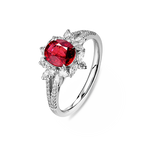18K White Gold 1.51CT Natural Pigeon Blood Ruby Engagement Ring