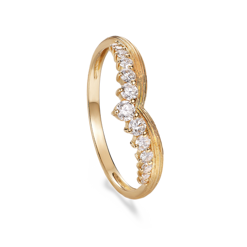 18K Gold Brushed Finish Fitted Wedding Band