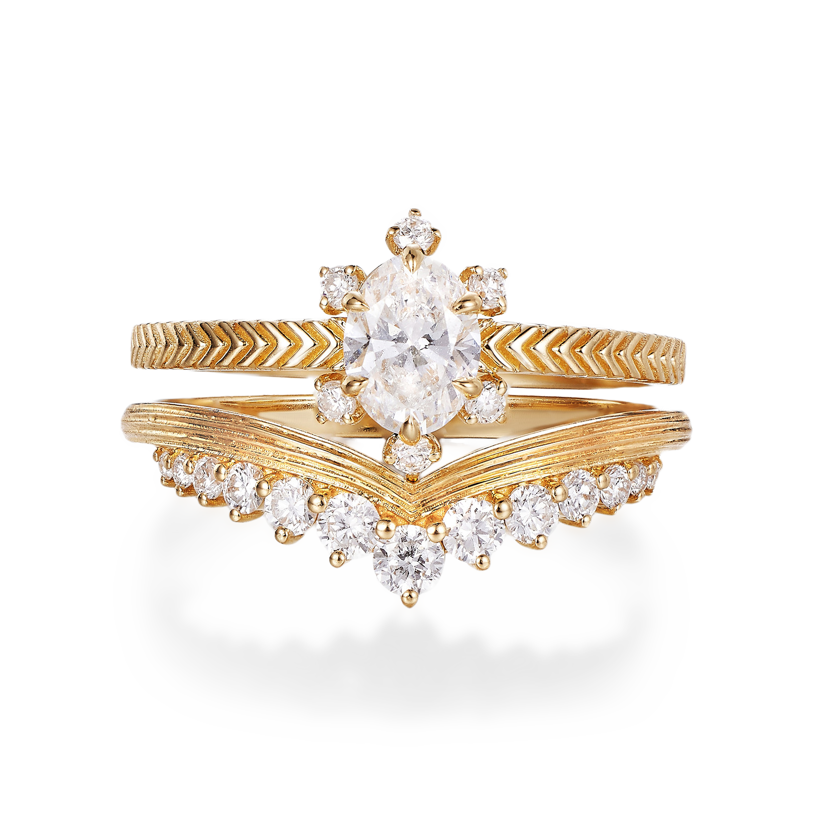 18K Gold Brushed Finish Fitted Wedding Band